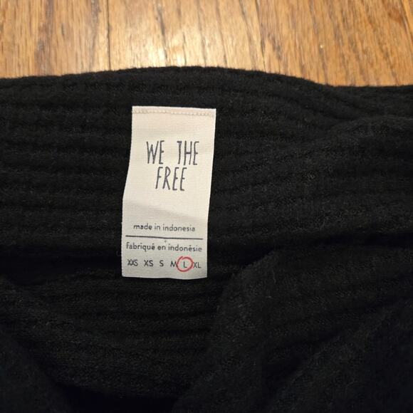 We the Free People Kitty Sz L Thermal Mock Cowl Neck Tunic Pullover Black - Picture 8 of 12